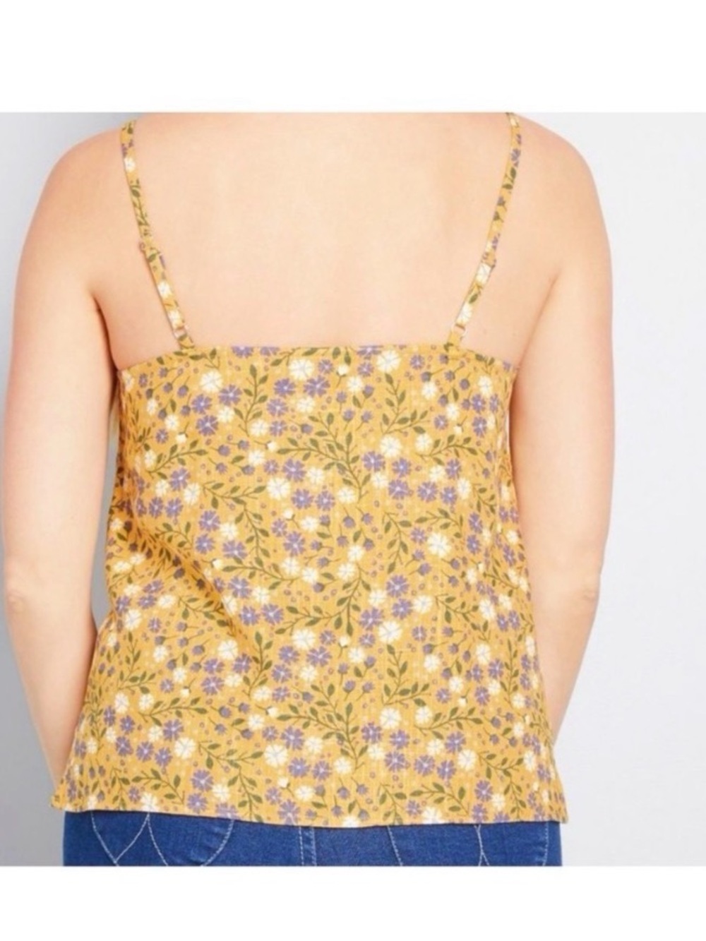 MODCLOTH YELLOW FLORAL TANK TOP - Picture 4 of 7